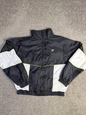 Vintage USA Olympic Jacket Mens M Black JC Penney Windbreaker Lined Full Zip
